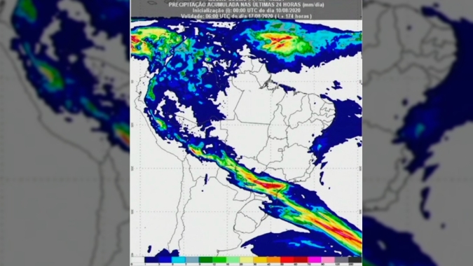 Mudanças na atmosfera já possibilitam formação de corredor de umidade e avanço das frentes frias pelo continente