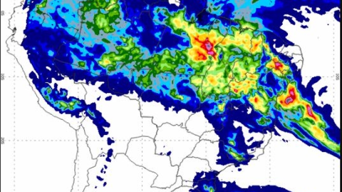 Terça-feira com muita chuva no Matopiba e Nordeste; áreas do Sudeste podem ter queda de granizo