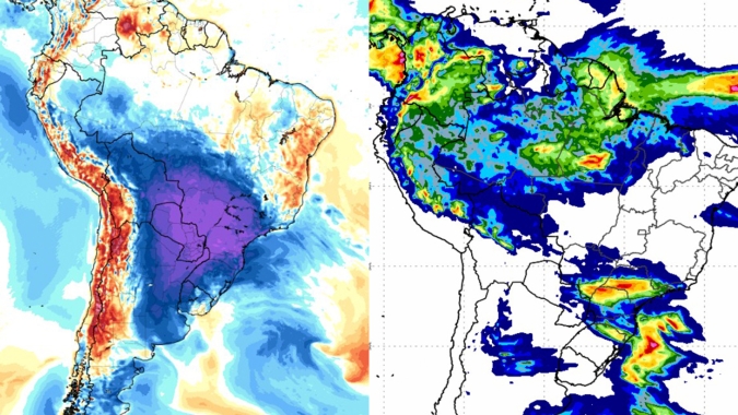 Chuva passa rápido e Inmet mantém previsão de geada ampla no início da próxima semana no Sul