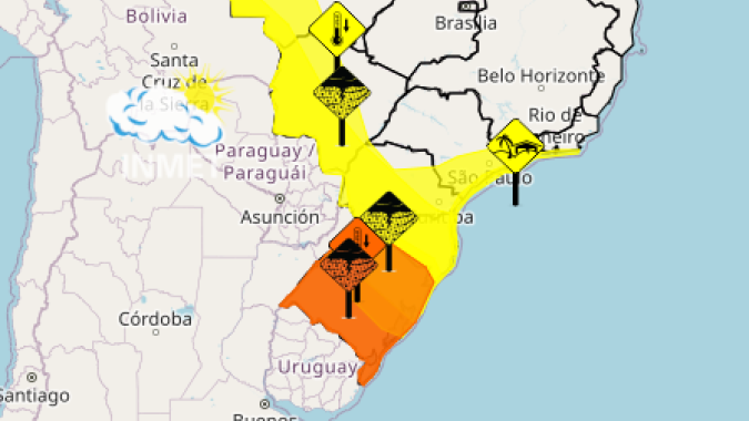 Alertas para declínio de temperatura chegam a áreas do Centro-oeste e do Sudeste