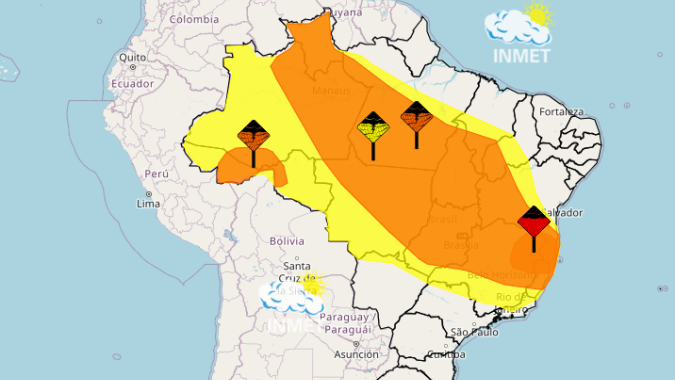 Áreas do Centro-Norte do Brasil seguem com possibilidade de chuvas intensas