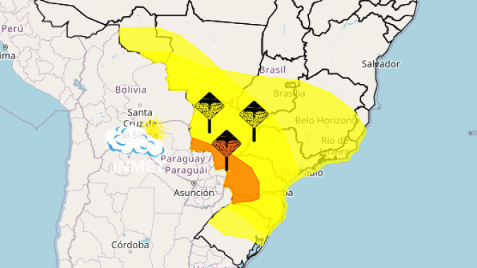 Sul, Centro-Oeste e Sudeste têm alertas para tempestade entre 5ª e 6º feira