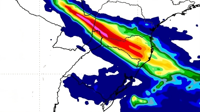 Chuva segue sobre áreas do sul e oeste do Paraná e Santa Catarina nesta quinta-feira (11)