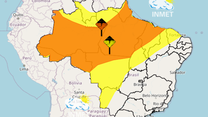 Alertas para chuvas ficam concentrados entre Centro-Oeste, Norte e Nordeste