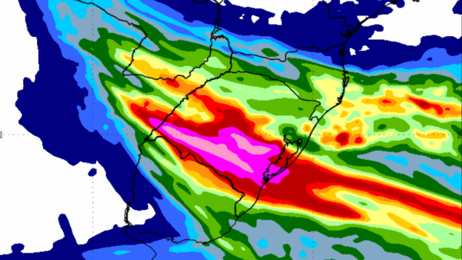 Rio Grande do Sul tem alerta vermelho para chuva intensa com risco de alagamentos e deslizamentos, avisa Inmet