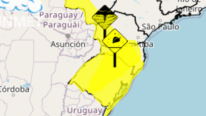 Inmet emite alertas de geada e chuvas intensas para o Sul do Brasil