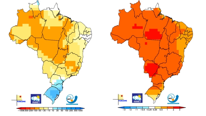 Inmet tem prognóstico de chuvas e armazenamento hídrico abaixo da média nos próximos meses para o Centro-Oeste e Sudeste