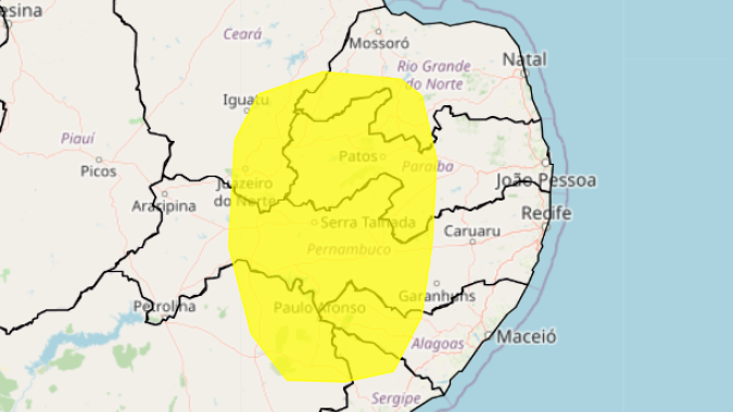 Apesar de chuvas espalhadas pelo país, áreas do Nordeste têm alerta para baixa umidade