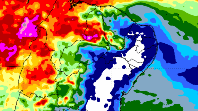 Modelo Cosmo do Inmet prevê chuvas fortes sobre áreas do Pará, Piuaí, Maranhão e Tocantins