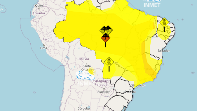 Final de semana tem previsão de chuvas no Centro-Norte e calor na parte sul do Brasil