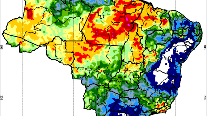 Semana deve ter maiores volumes de chuva concentrados na Região Norte e no centro-norte de Mato Grosso