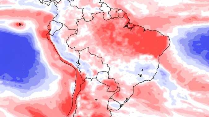 Chuva segue mais concentrada no Centro-Sul do Brasil e não chega com intensidade à parte norte do Centro-Oeste nos próximos sete dias