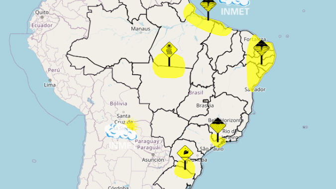 Chuvas devem atingir parte do país entre sexta e sábado, enquanto frio continua no Sul