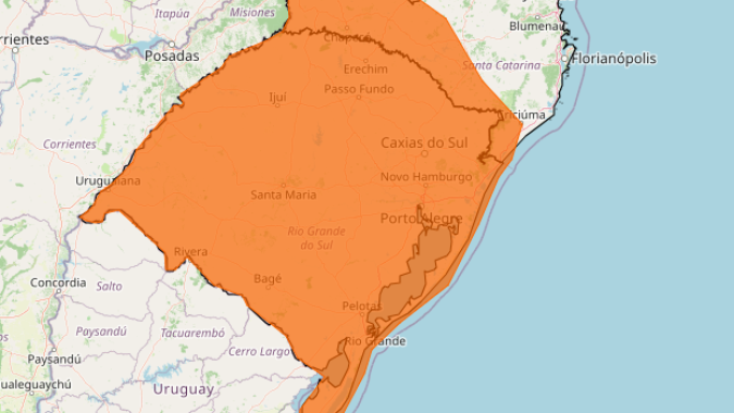 Região Sul segue com chuvas e tem possibilidade de granizo