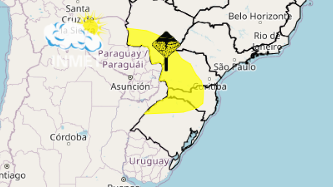 Inmet alerta para possibilidade de chuva em áreas do Centro-Sul nesta sexta-feira (29)