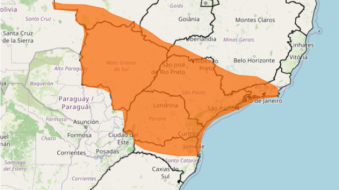 Sul, Sudeste e Centro-Oeste têm alerta para tempestades nesta quarta-feira (30)