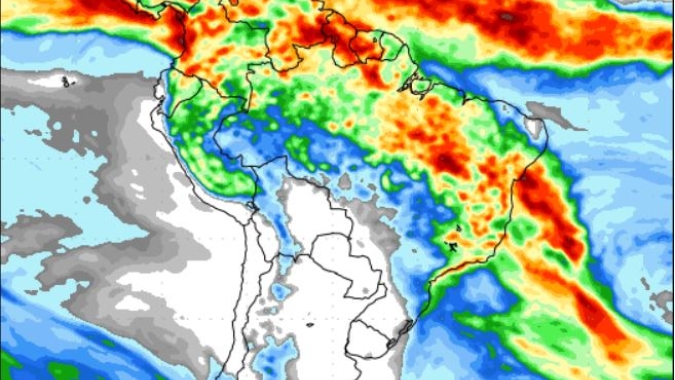 Com massa de ar frio avançando no Centro-Sul, chuvas ficam restritas ao Matopiba, Norte e Nordeste