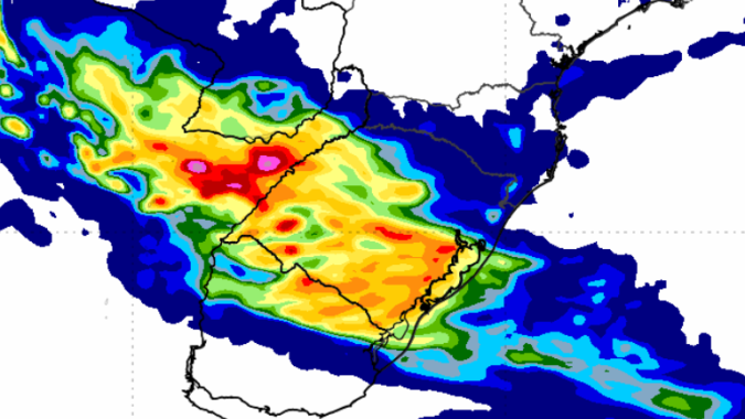 Nova rodada de chuvas volta a deixar Sul do BR em estado de alerta para chuva intensa e até granizo