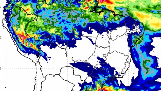 Frente avança e leva chuva para o Sudeste do Brasil; Sul continua em alerta e Centro-Oeste seco