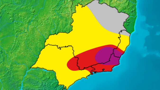 Chuvas intensas continuam no Sudeste do Brasil e podem atingir áreas de citros, café e cana