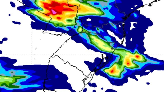 Antes do frio intenso, Sul do Brasil terá muita chuva e previsão indica até queda de granizo no PR e MS