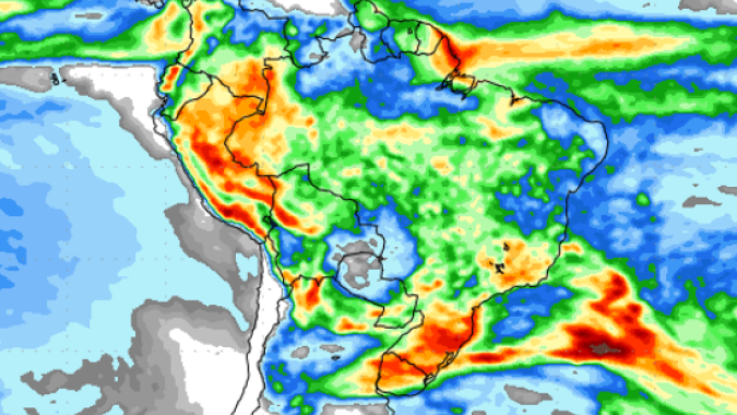 NOAA prevê semana de muita instabilidade e chuvas espalhadas por todo Brasil