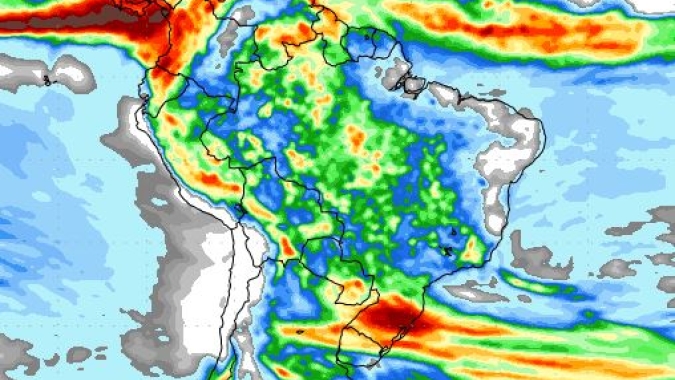 NOAA: Modelos mostram apenas chuvas irregulares por quase todo Brasil