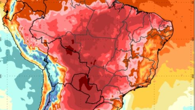 Chuvas apenas para o Sul e Norte do Brasil, enquanto MT e MS podem registrar 40ºC