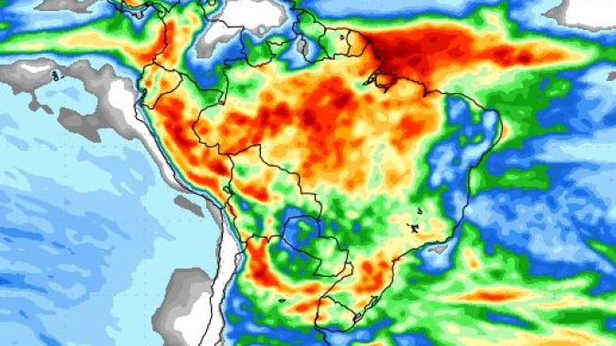 NOAA indica que última semana de janeiro pode ter boas chuvas em grande parte do Brasil