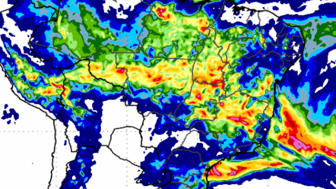 ZCAS: Quarta-feira com previsão de muita chuva no Centro-Oeste, Sudeste e Matopiba