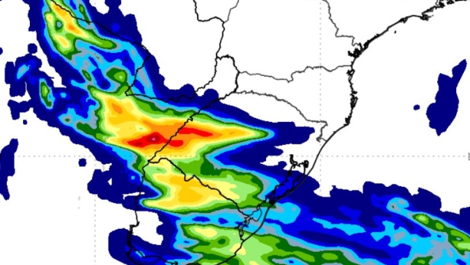 Nova rodada de chuva começa a chegar no Rio Grande do Sul, enquanto BR Central permanece muito seco