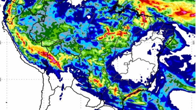 Frente avança e leva chuva expressiva para o Paraná, Mato Grosso do Sul e São Paulo nesta 5ª feira