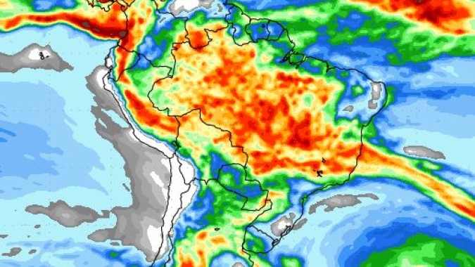NOAA: Mais uma semana com chuvas volumosas no centro-norte do Brasil