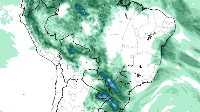 Modelo GFS prevê retorno das chuvas para o Brasil a partir da segunda quinzena do mês
