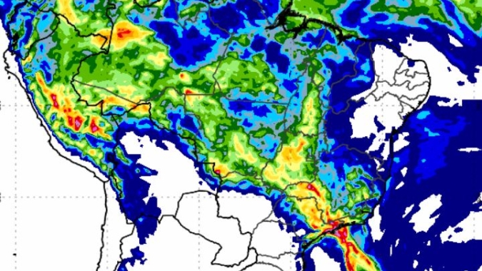 Semana começa com alerta vermelho para muita chuva no Sudeste e Centro-Oeste do Brasil