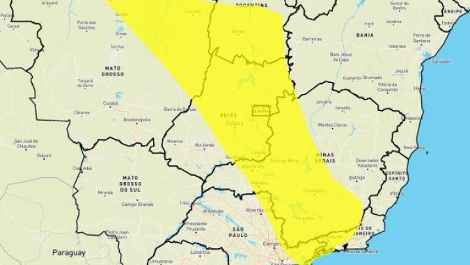 Semana começa com alerta para tempestade na região Central e no Matopiba