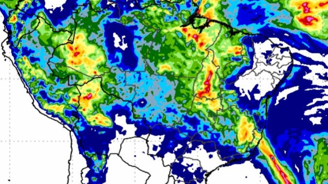 Choque entre ar quente e ar frio favorece mais instabilidade no Brasil Central; RJ continua na rota da chuva