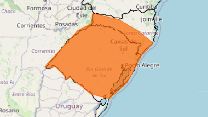 Rio Grande do Sul segue com alerta para chuvas até a madrugada deste sábado (21)