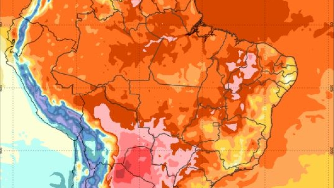 Tempo: temperaturas elevadas em todo o país; persiste condição de fortes chuvas no RS