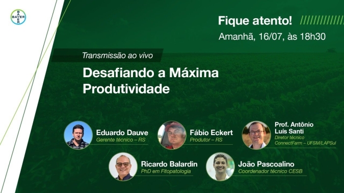 Bayer faz live com o tema "Desafiando a máxima produtividade" com ganhadores do Cesb