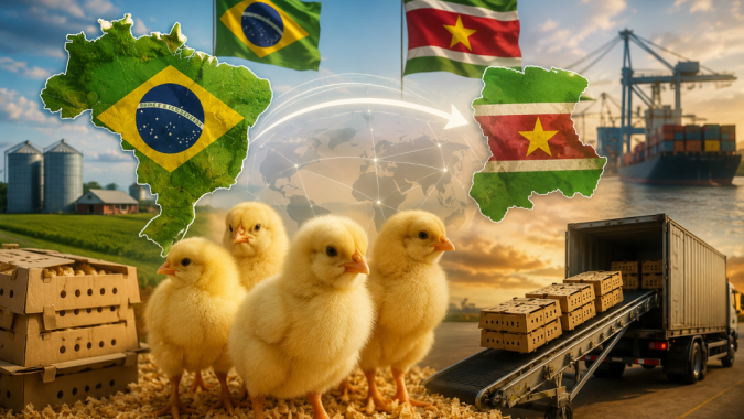 Exportação de frangos de um dia entra na pauta entre Brasil e Suriname