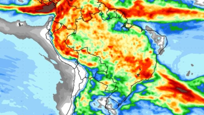 Próxima semana terá chuva abrangente para o Brasil Central e Matopiba, aponta NOAA