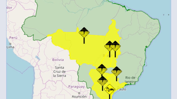 Inmet emite alertas para tempestades e chuvas intensas no Centro-Oeste e Sudeste