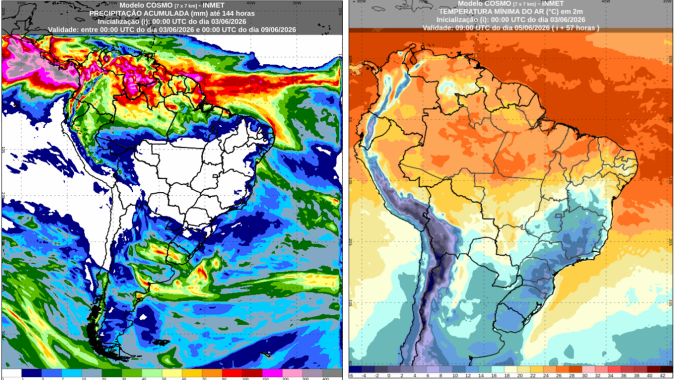 Inmet: Previsão para o feriado e fim de semana