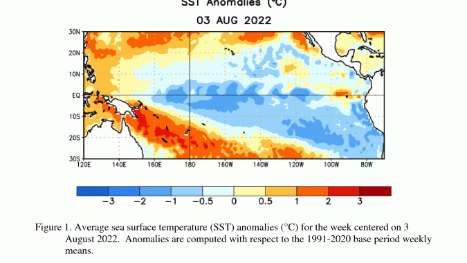 NOAA eleva risco de La Niña impactando chuvas até o final do ano no Brasil