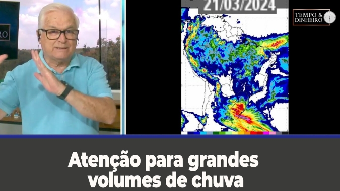 Atenção para grandes volumes de chuva no RJ, MG e GO