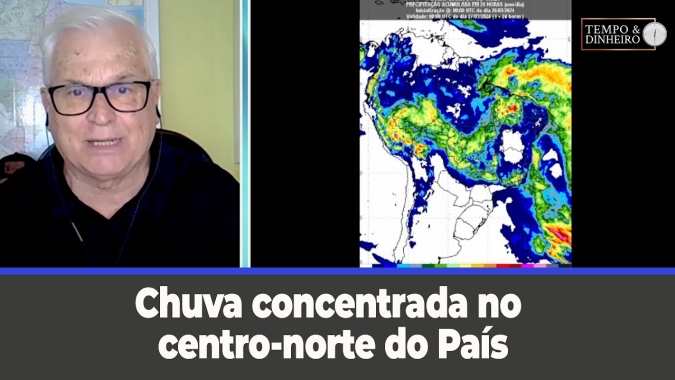 Chuva concentrada no centro-norte do País com irregularidade no Paraná