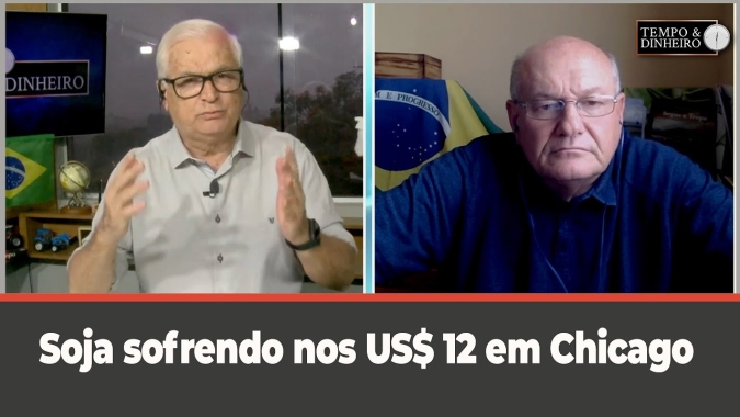 Soja sofrendo nos US$ 12 em Chicago