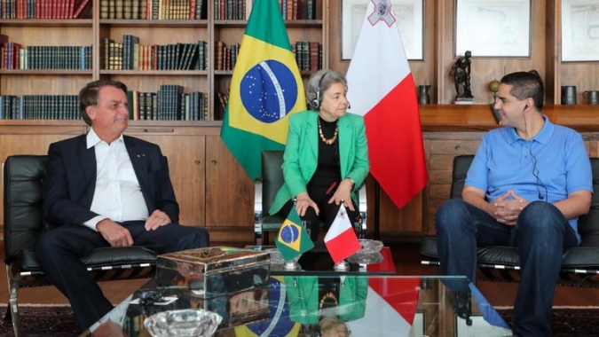 Presidente Jair Bolsonaro recebe ministro das Relações Exteriores da República de Malta