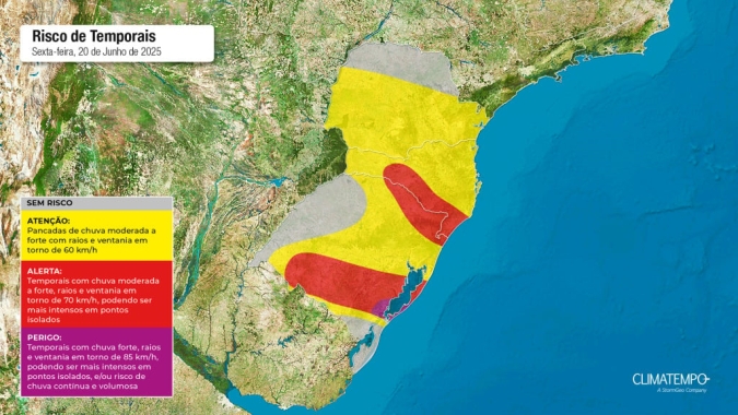 Ciclone extratropical reforça chuva em SC e PR nesta sexta